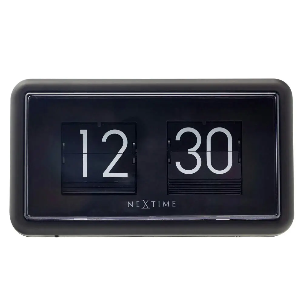 NeXtime Silent Sweep Desk/Table 18cm Flip Clock Home/Room Decor Small Black