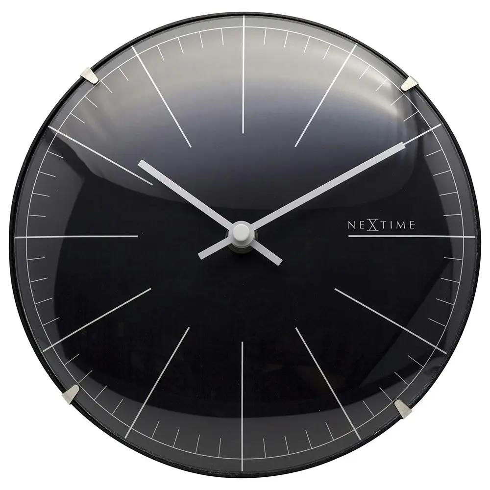 NeXtime 20cm Mini Dome Analogue Table/Wall Clock Round Home/Office Decor Black