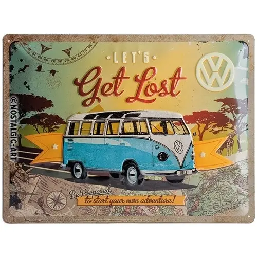 Nostalgic Art Lets Get Lost 30x40cm Large Metal Tin Sign Home/Garage Wall Decor