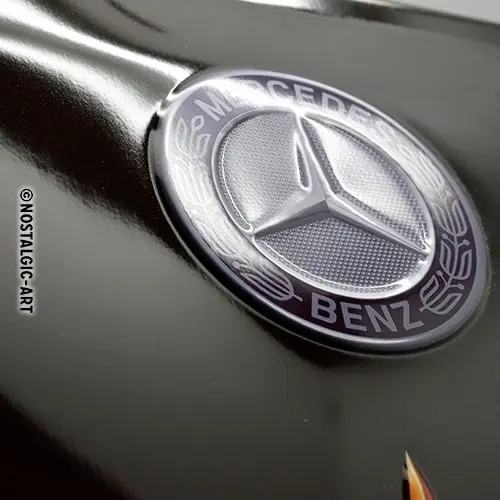 Nostalgic Art Mercedes-Benz Logo Evolution 30x40cm Large Metal Sign Wall Decor