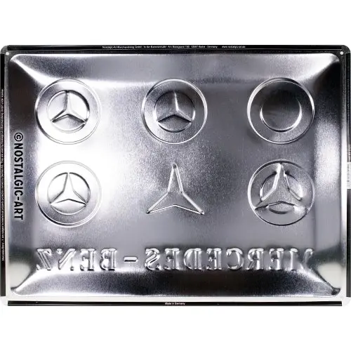 Nostalgic Art Mercedes-Benz Logo Evolution 30x40cm Large Metal Sign Wall Decor