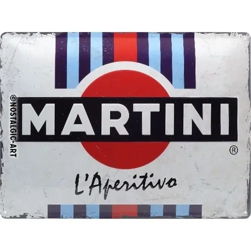 Nostalgic Art Martini L'Aperitivo Racing Stripes 30x40cm Large Sign Wall Decor