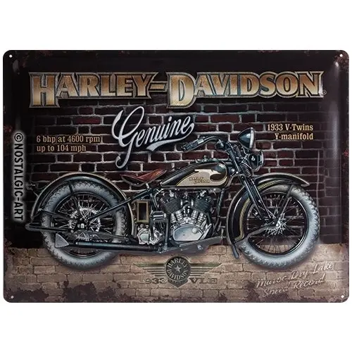 Nostalgic Art Harley-Davidson Brick Wall 30x40cm Large Metal Tin Sign Wall Decor