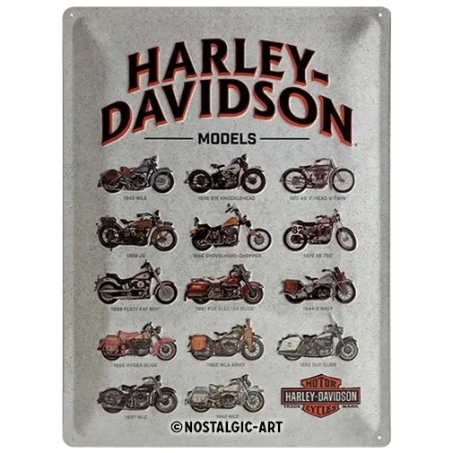 Nostalgic Art Harley-Davidson Model Chart 30x40cm Large Metal Sign Wall Decor