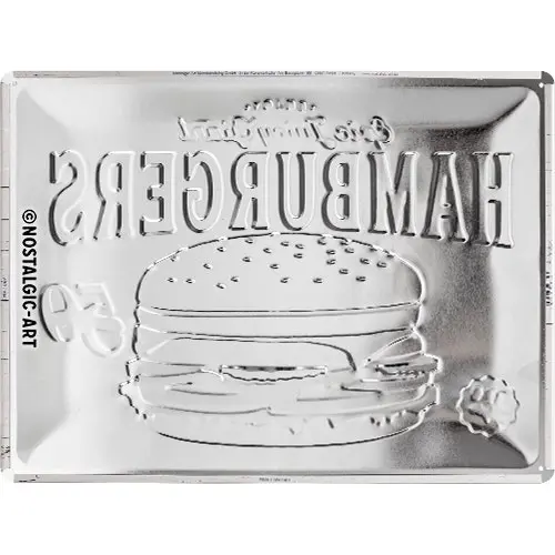 Nostalgic Art Hamburgers 30x40cm Large Tin Sign Home/Pub Wall Hanging Decor