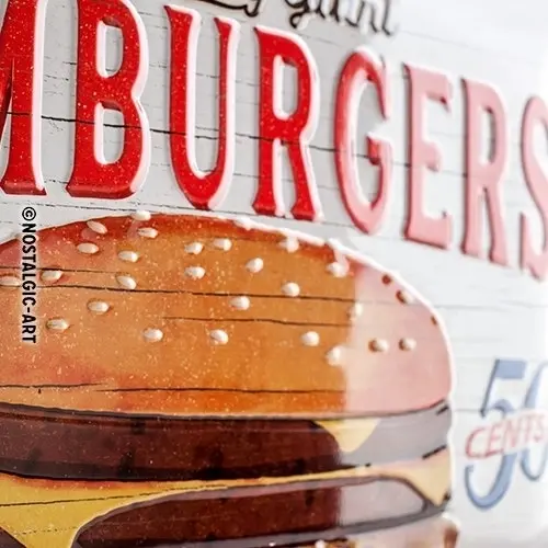 Nostalgic Art Hamburgers 30x40cm Large Tin Sign Home/Pub Wall Hanging Decor