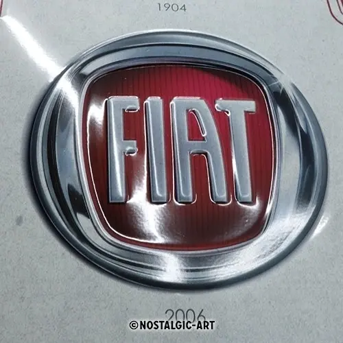 Nostalgic Art Fiat Logo Evolution 30x40cm Large Metal Tin Sign Home Wall Decor