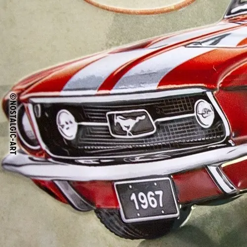 Nostalgic Art Ford Mustang Red 1967 GT 30x40cm Large Metal Sign Home Wall Decor