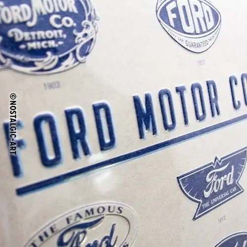 Nostalgic Art Ford Logo Evolution 30x40cm Large Metal Tin Sign Home Wall Decor