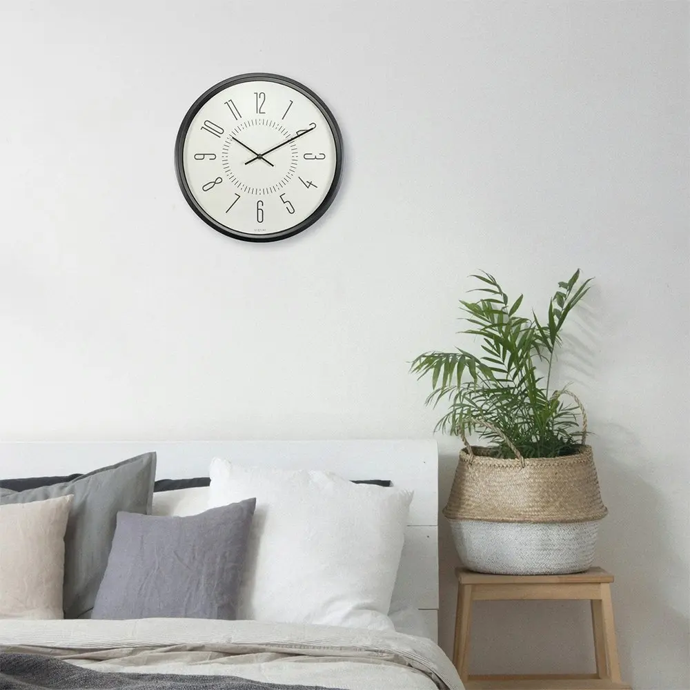 NeXtime Luminous Analogue Round 35cm Wall Clock Hanging Home/Room Decor White