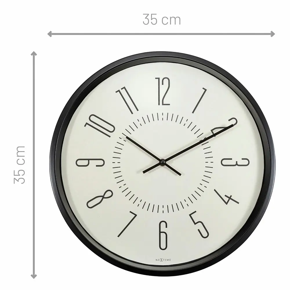 NeXtime Luminous Analogue Round 35cm Wall Clock Hanging Home/Room Decor White