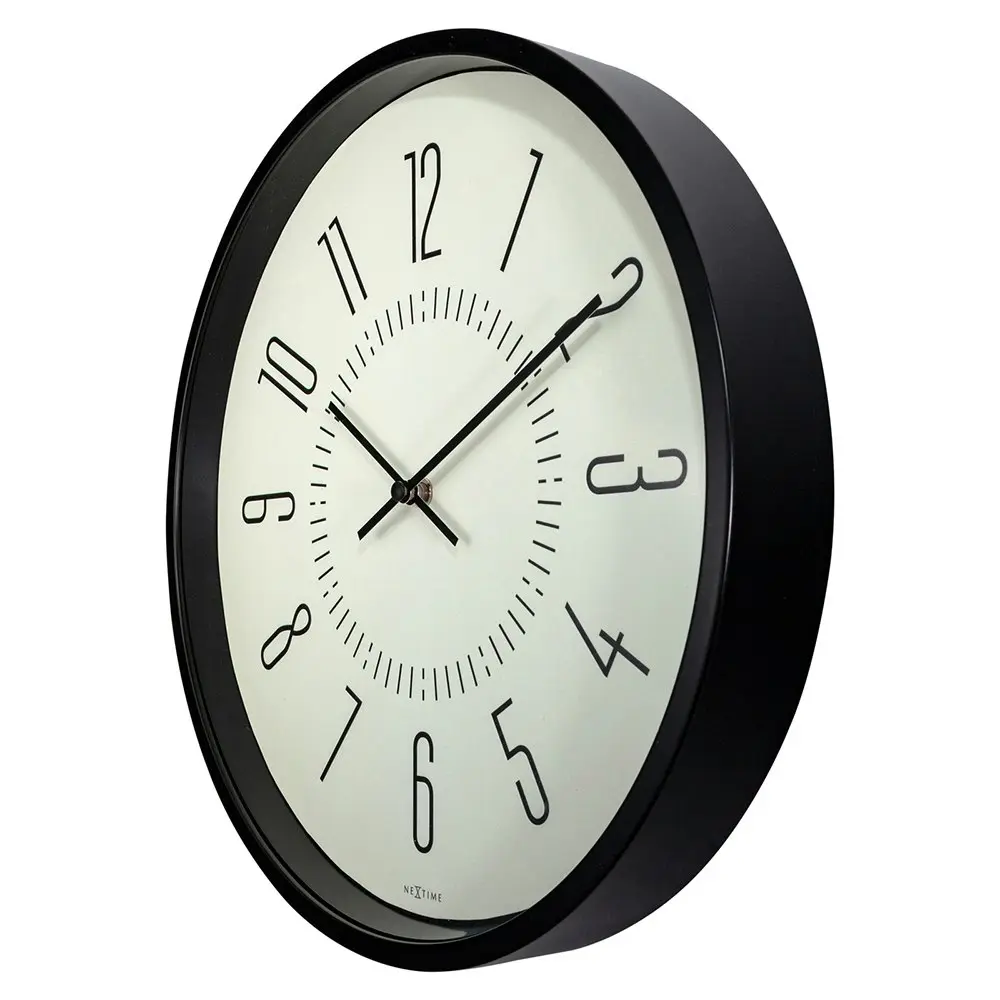 NeXtime Luminous Analogue Round 35cm Wall Clock Hanging Home/Room Decor White