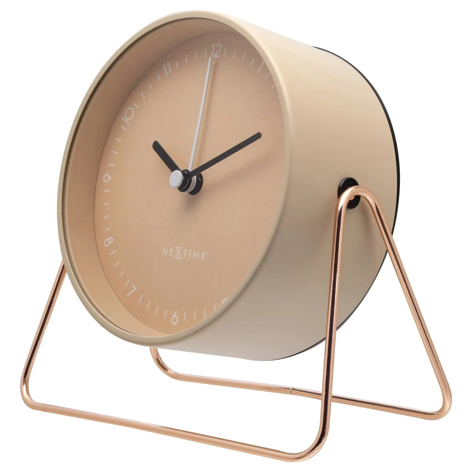 NeXtime Berlin Metal 14x13cm Analogue Table/Desk Alarm Clock w/ Night Light Pink