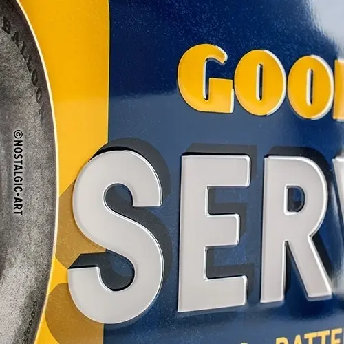 Nostalgic Art Goodyear Service 25x50cm Metal Long Sign Home/Garage Wall Decor