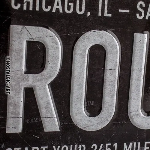 Nostalgic Art Metal 10x20cm Wall Hanging Sign Route 66 Black Home/Office Decor