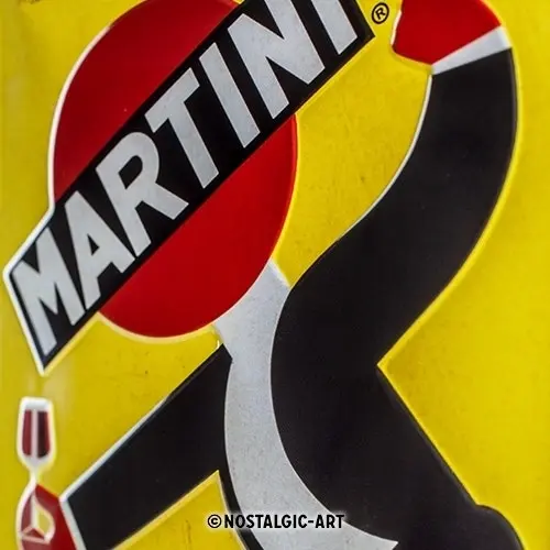 Nostalgic Art 15x20cm Small Wall Metal Sign Martini Vermouth Waiter Yellow Decor