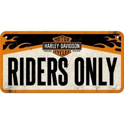 Nostalgic Art Metal 10x20cm Wall Hanging Sign Harley-Davidson Riders Only Decor