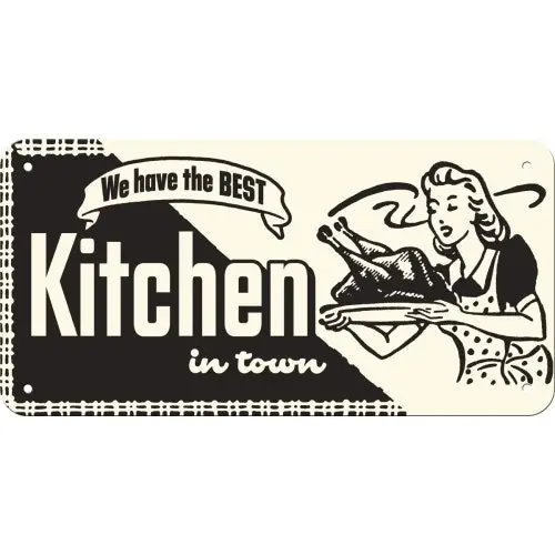 Nostalgic Art Metal 10x20cm Wall Hanging Sign Kitchen Home/Office/Cafe Decor