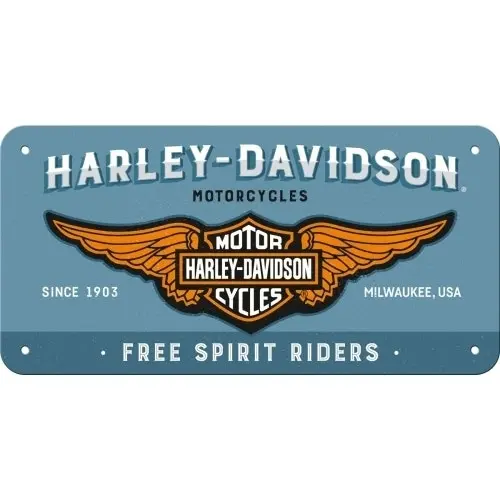 Nostalgic Art Metal 10x20cm Wall Hanging Sign Harley-Davidson Logo Blue Decor