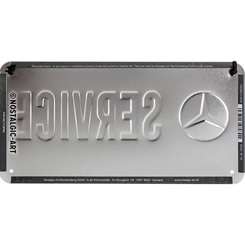 Nostalgic Art Metal 10x20cm Wall Hanging Sign Mercedes-Benz Service Home Decor