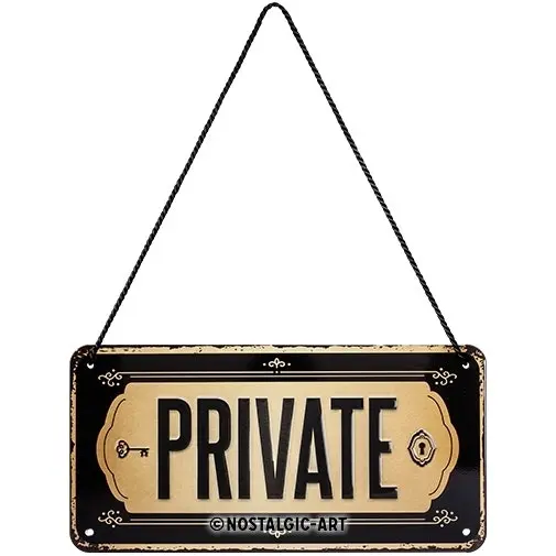 Nostalgic Art Metal 10x20cm Wall Hanging Sign Private Home/Office/Cafe Decor