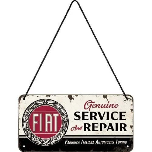 Nostalgic Art Metal 10x20cm Wall Hanging Sign Fiat Service & Repair Home Decor