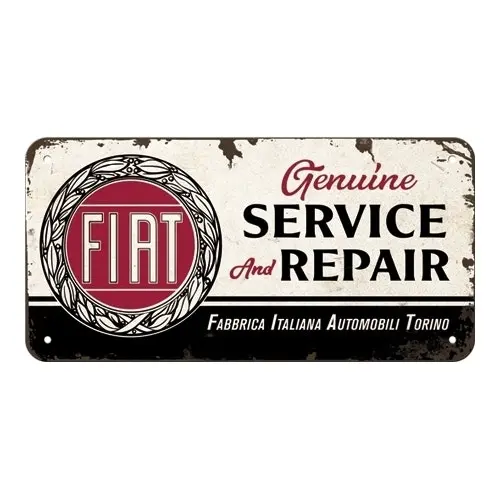 Nostalgic Art Metal 10x20cm Wall Hanging Sign Fiat Service & Repair Home Decor