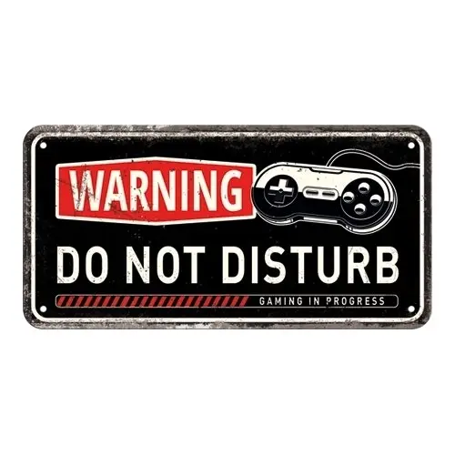 Nostalgic Art Metal 10x20cm Wall Hanging Sign Gaming Do Not Disturb Home Decor