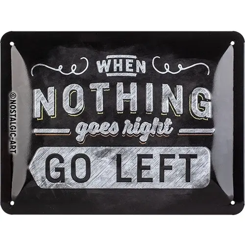 Nostalgic Art 15x20cm Small Wall Hanging Metal Sign Go Left Home/Cafe Decor