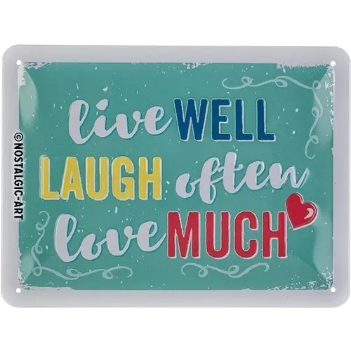 Nostalgic Art 15x20cm Small Wall Hanging Metal Sign Live Laugh Love Home Decor