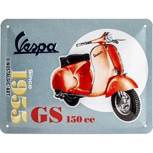 Nostalgic Art 15x20cm Small Wall Hanging Metal Sign Vespa GS 150 Since 1955