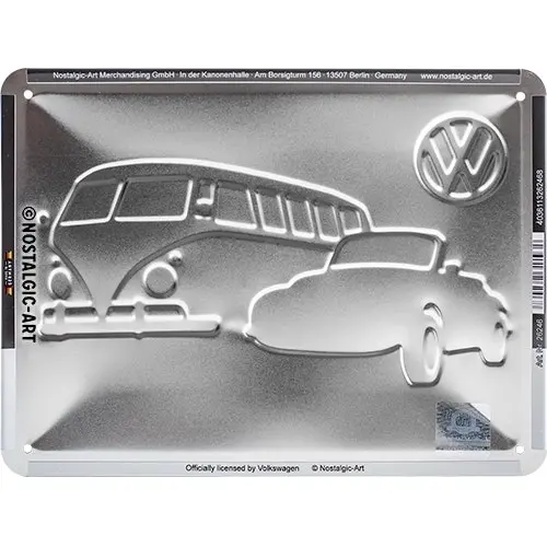 Nostalgic Art 15x20cm Small Wall Hanging Metal Sign VW Meet the Classics Decor