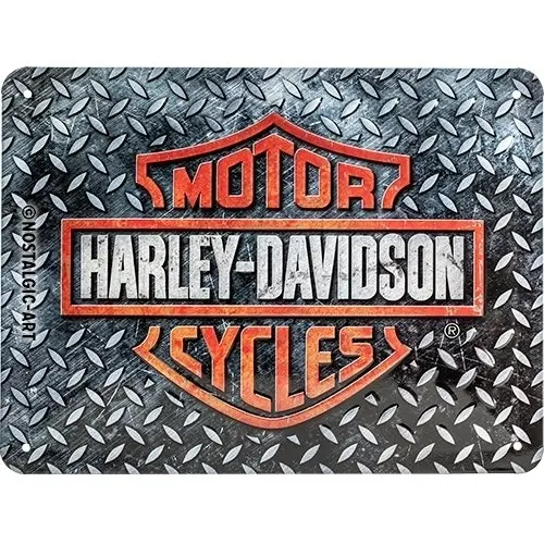 Nostalgic Art 15x20cm Small Wall Metal Sign Harley-Davidson Diamond Plate Decor