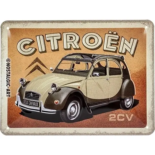 Nostalgic Art 15x20cm Small Wall Hanging Metal Sign Citroën 2CV Home/Cafe Decor