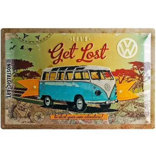 Nostalgic Art VW Lets Get Lost  40x60cm XL Metal Tin Sign Wall Hanging Decor