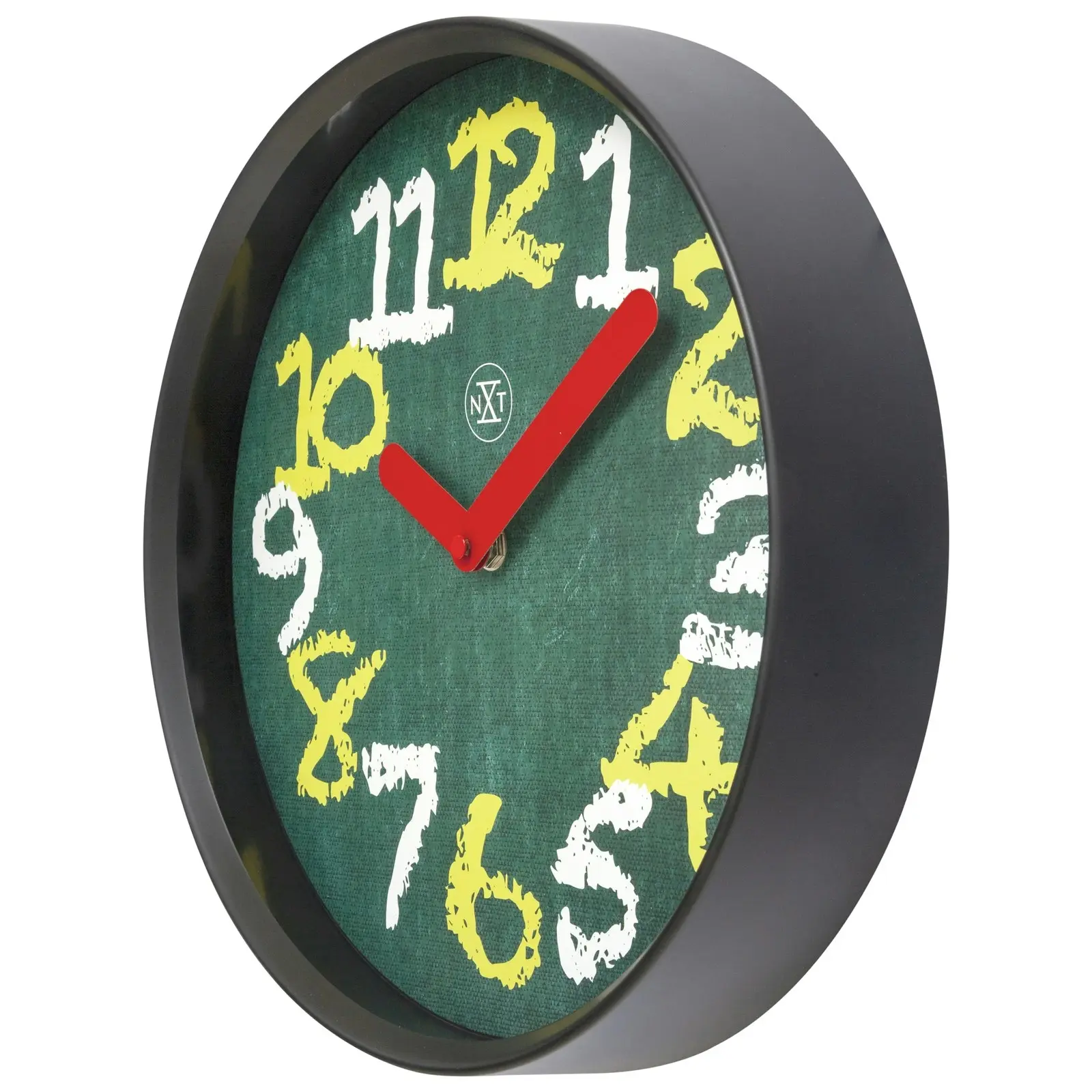 NeXtime Chalkboard Plastic Analogue 30cm Hanging Wall Clock Decor Silent Green