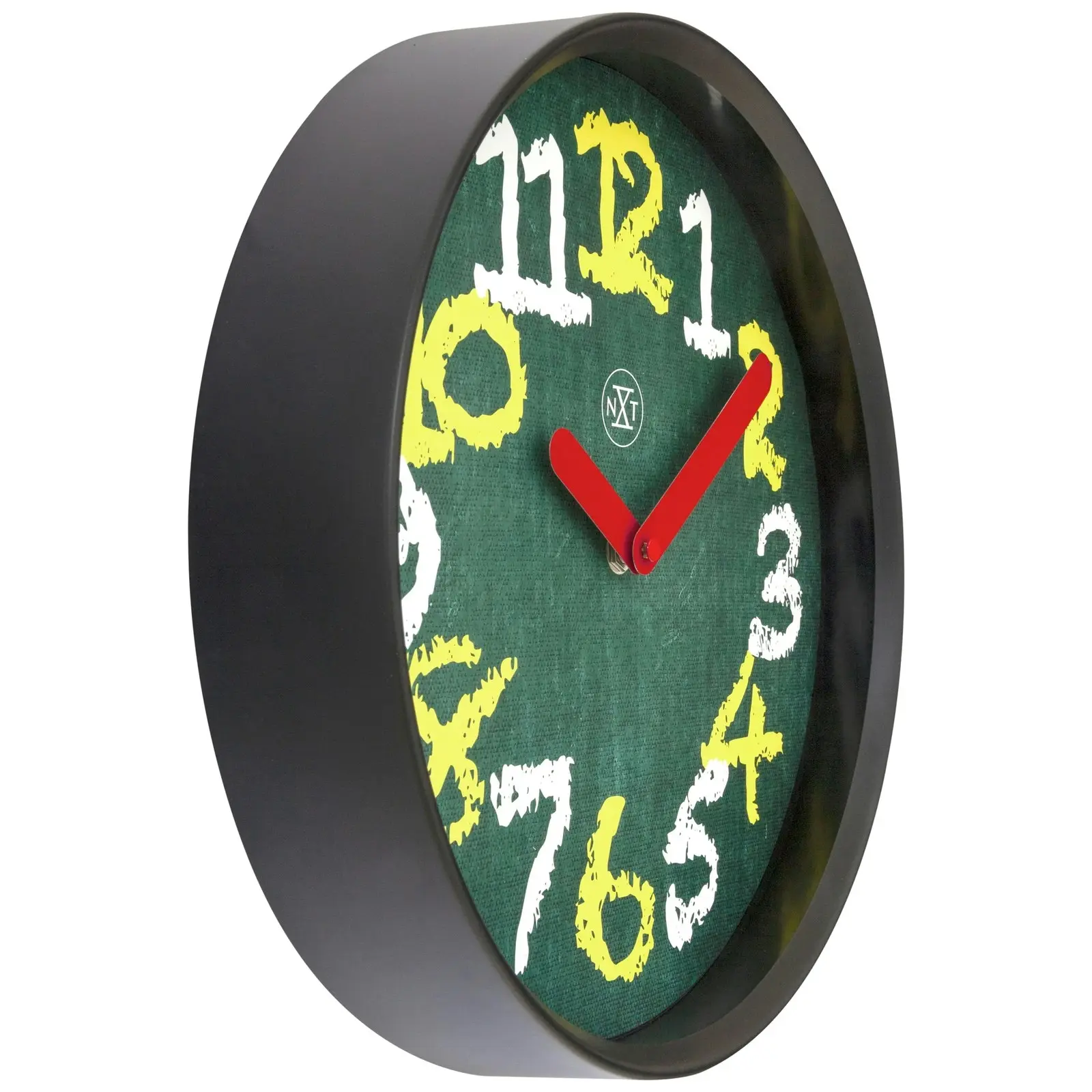 NeXtime Chalkboard Plastic Analogue 30cm Hanging Wall Clock Decor Silent Green