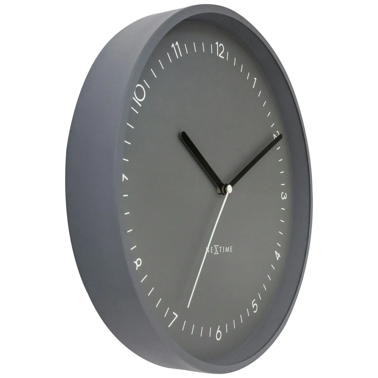 NeXtime Berlin Glass Analogue 30cm Hanging Wall Clock Decor Silent Sweep Grey