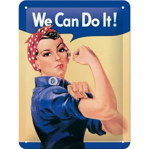 Nostalgic Art 15x20cm Small Wall Hanging Metal Sign We Can Do It Home/Cafe Decor