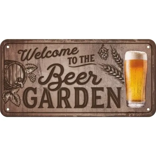 Nostalgic-Art 10x20cm Hanging Sign Welcome To The Beer Garden Home/Office Decor