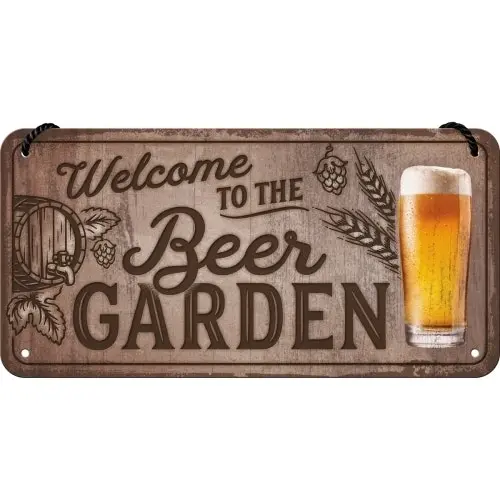 Nostalgic-Art 10x20cm Hanging Sign Welcome To The Beer Garden Home/Office Decor