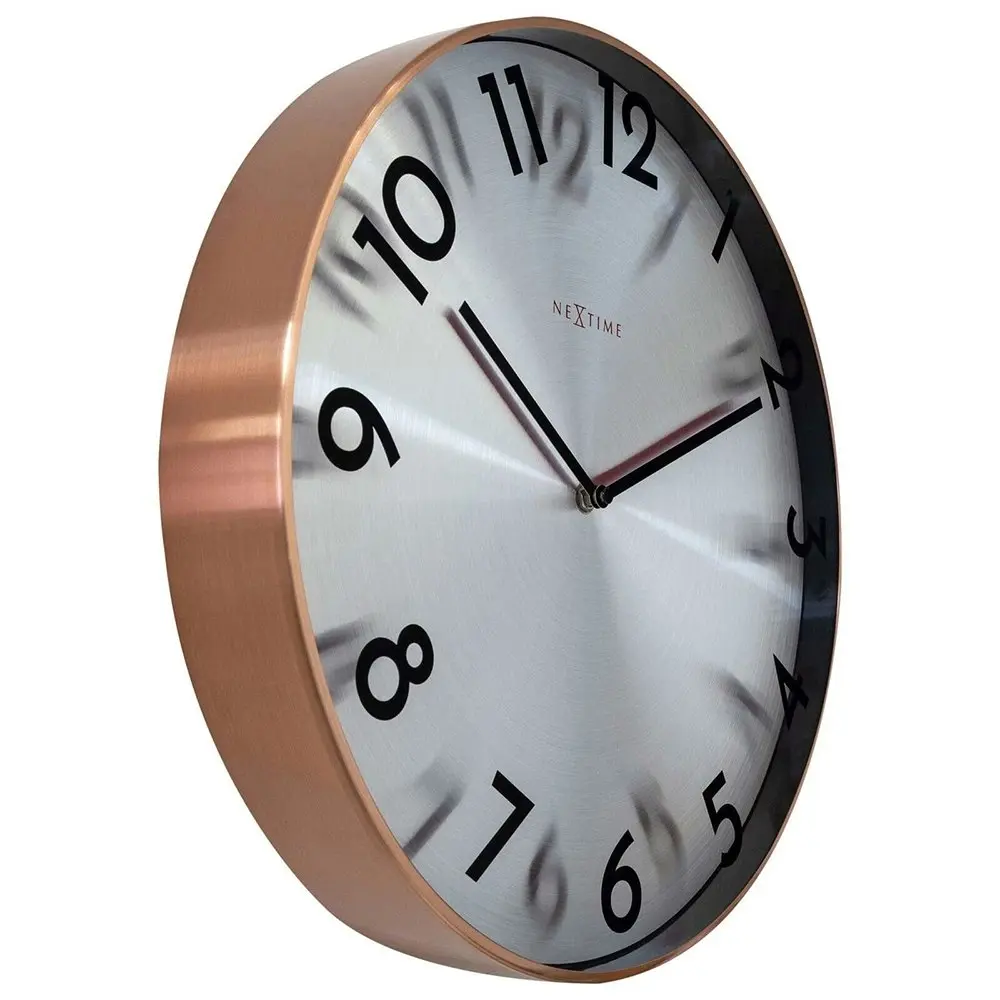 NeXtime Reflection 40cm Silent Wall Clock Hanging Round Home/Office Decor Copper