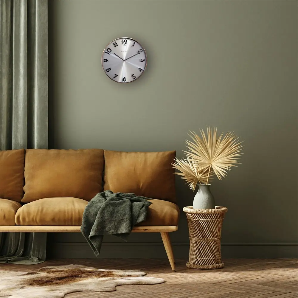 NeXtime Reflection 40cm Silent Wall Clock Hanging Round Home/Office Decor Copper