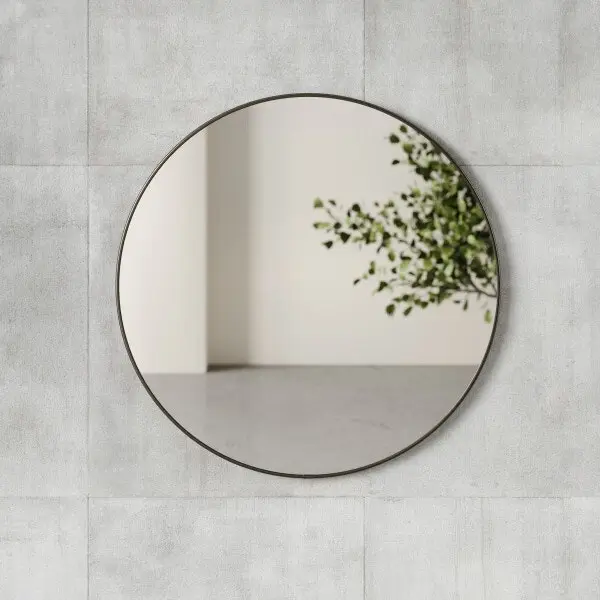 Umbra Hubba Round Indoor Wall Hanging Glass Mirror Home Décor Titanium 86x3cm