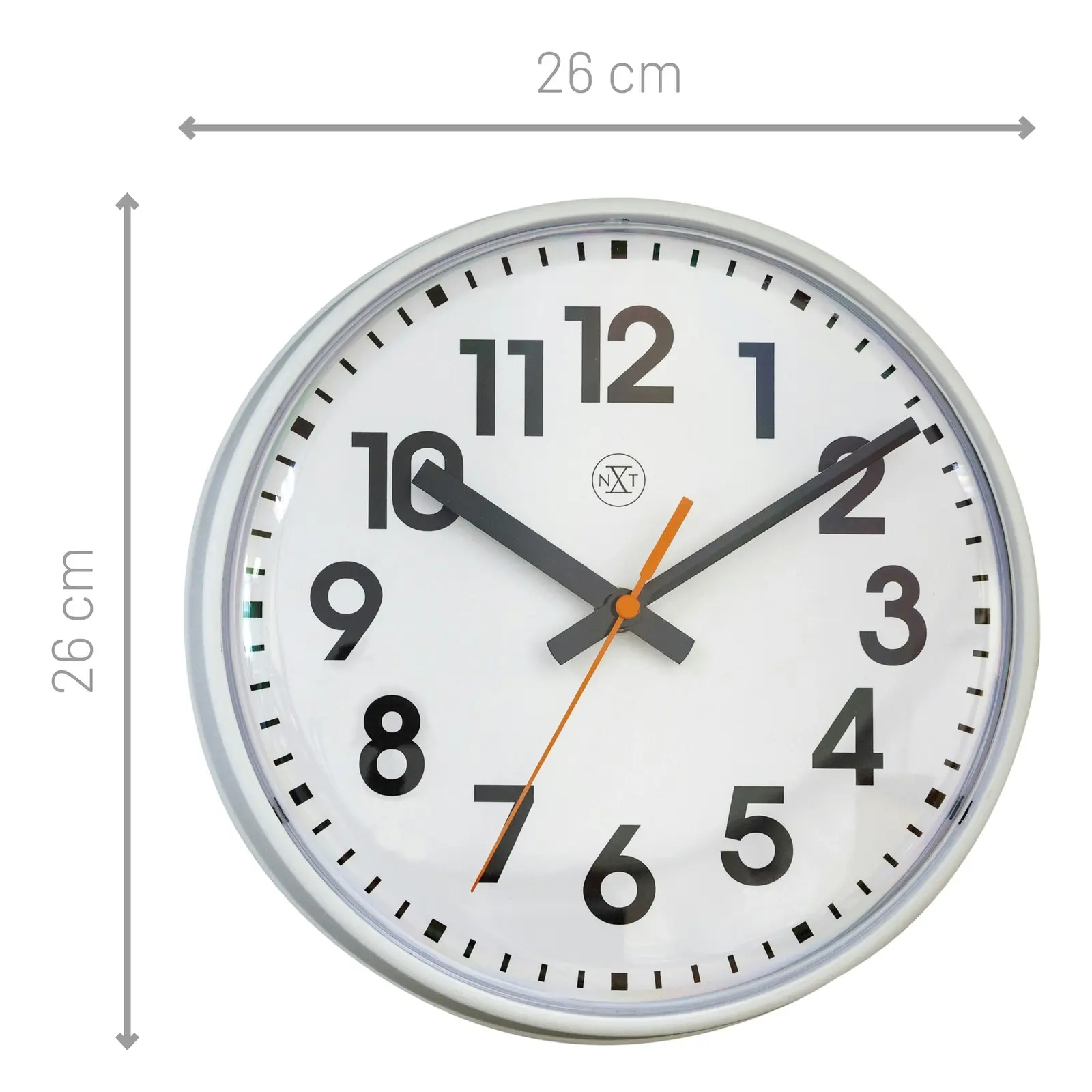 NeXtime Peter Plastic Analogue 26cm Wall Clock - White