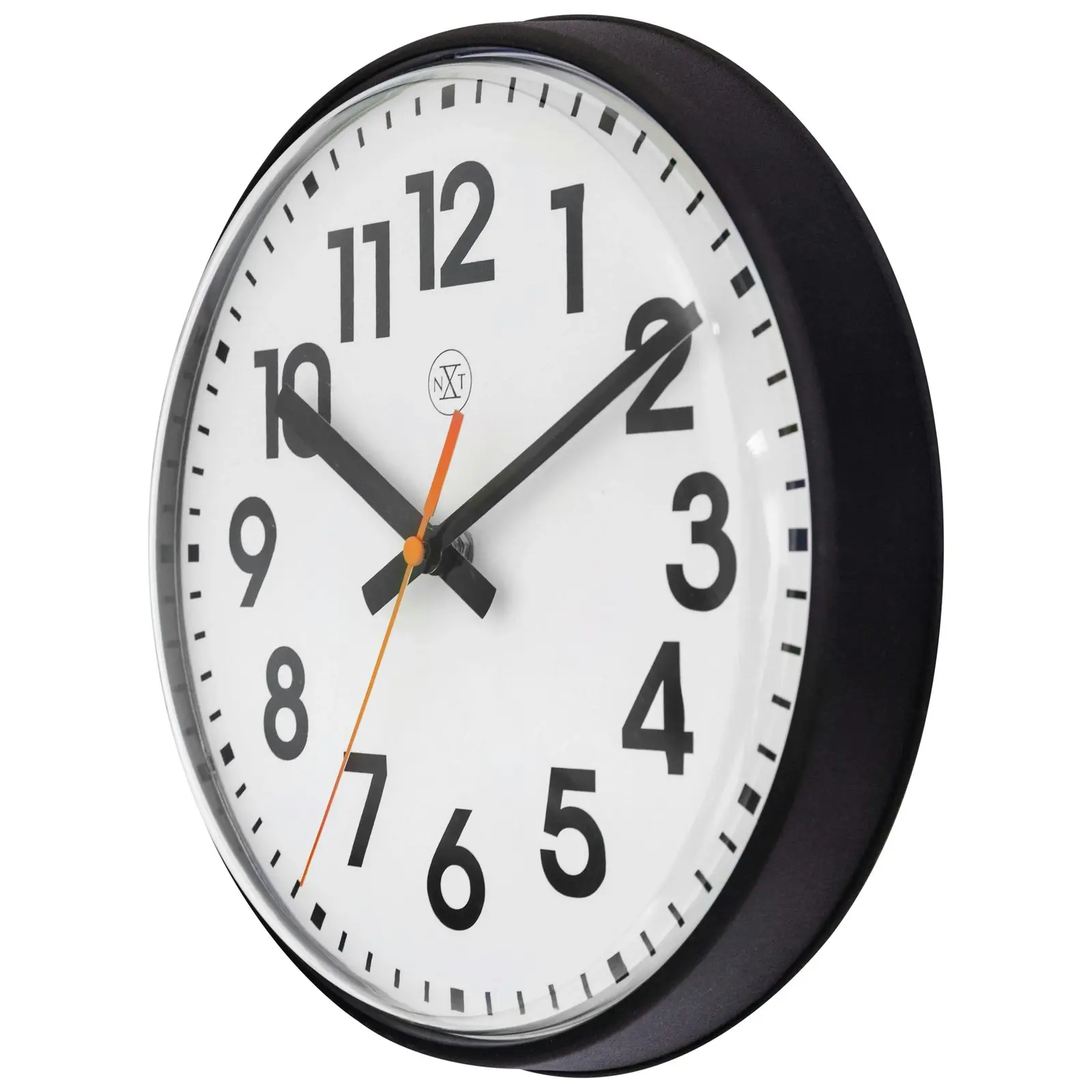 NeXtime Peter Plastic Analogue 26cm Hanging Wall Clock Home Decor Silent Black