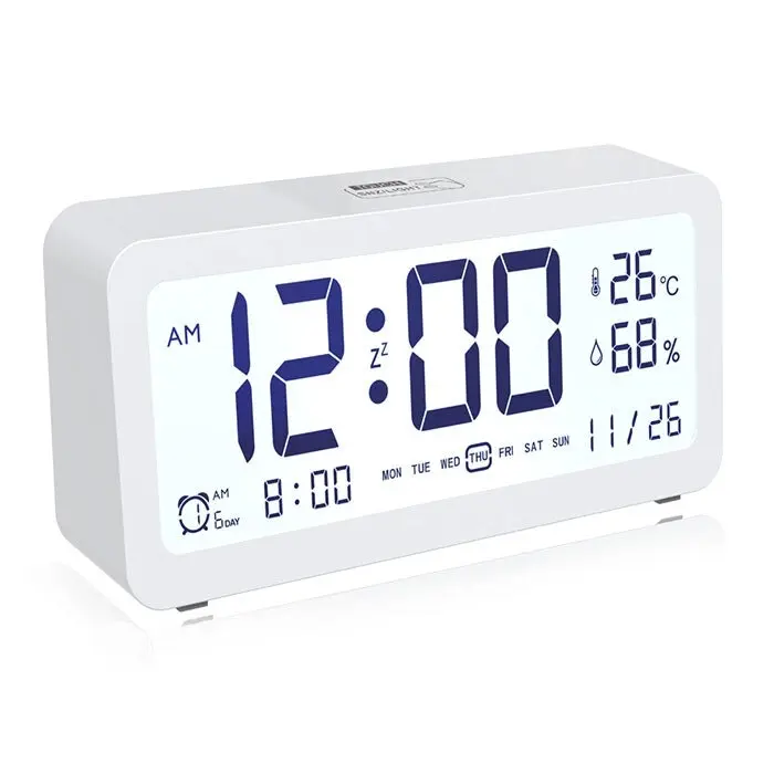 Sansai LED LCD Digital 12/24h Alarm/Snooze Clock/Date/Temperature 5.2" Display