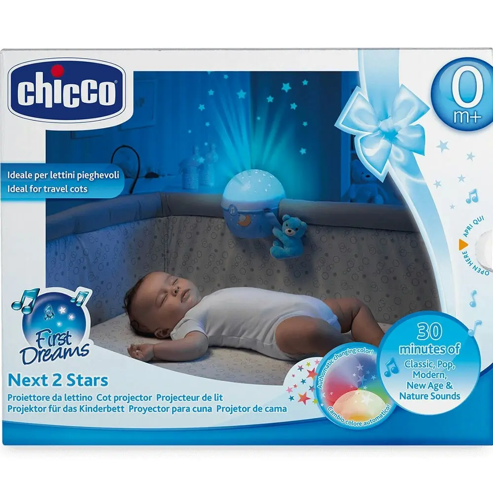 Chicco Next 2 Stars Baby Musical Lamp Cot/Crib Night Light Projector 0m+ Blue