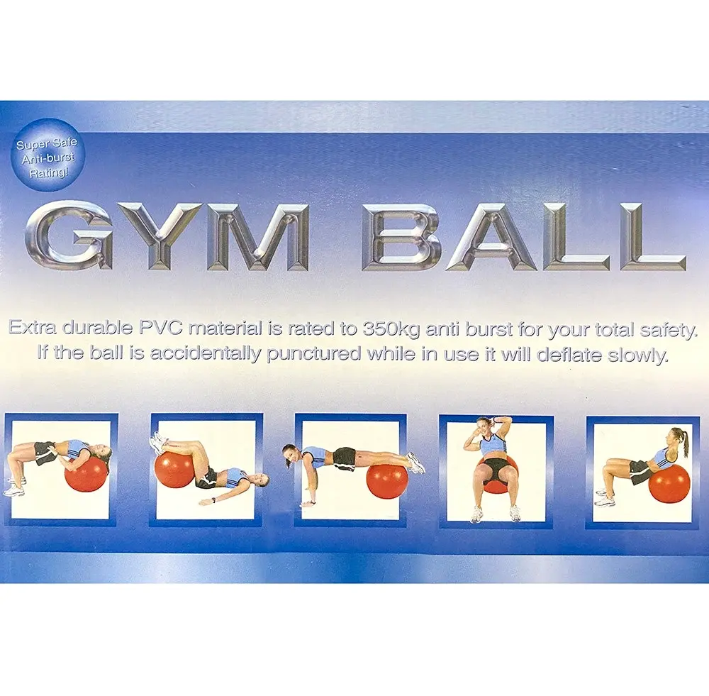 Exercise Fitness 65cm Fit Ball/Inflatable/Pilates/Yoga/Crossfit/Gym w/ Pump Red