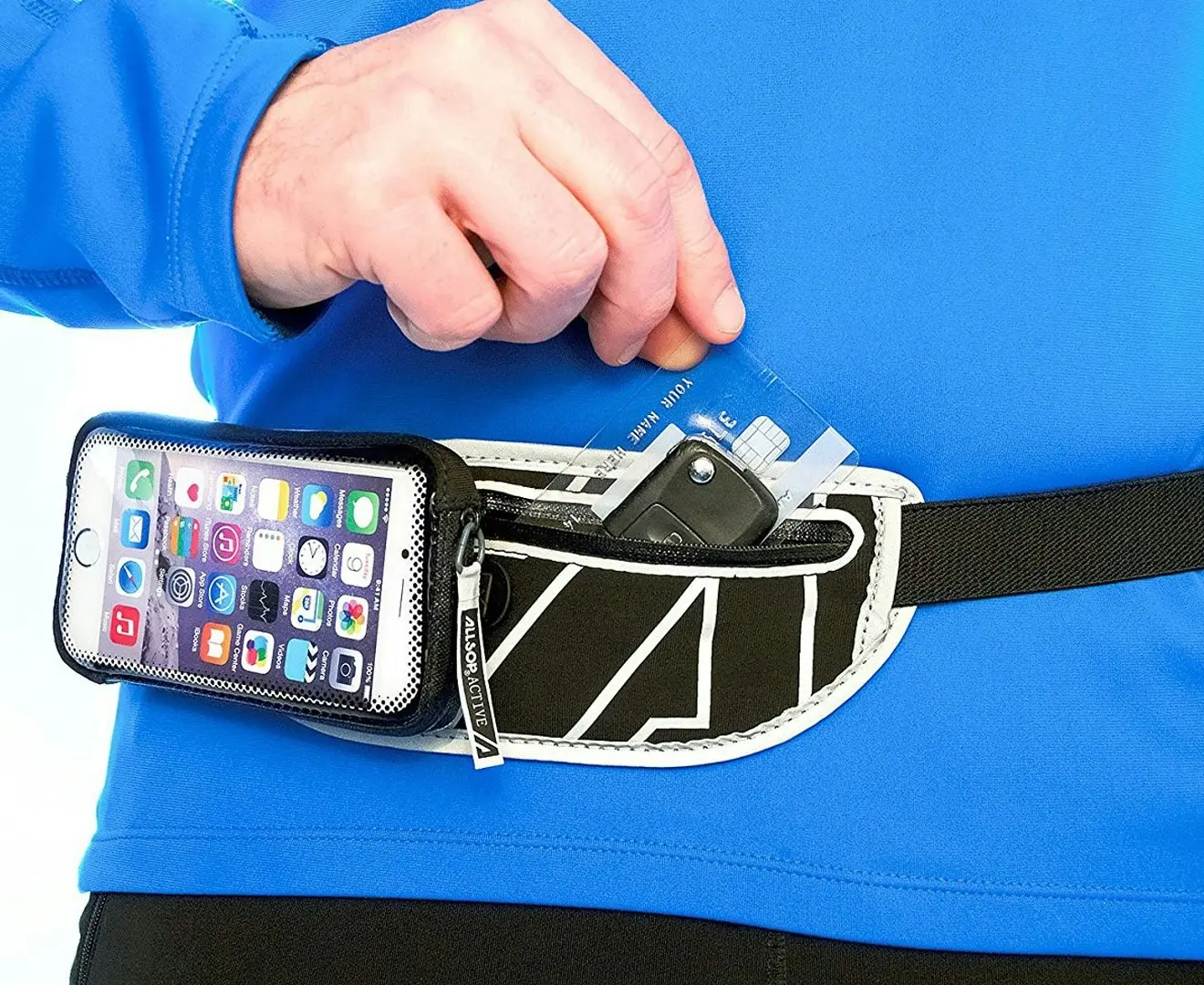 Allsop ClickGo Running/Gym Water Proof Belt w/Zip Pouch/5.7in Case For Phones GR